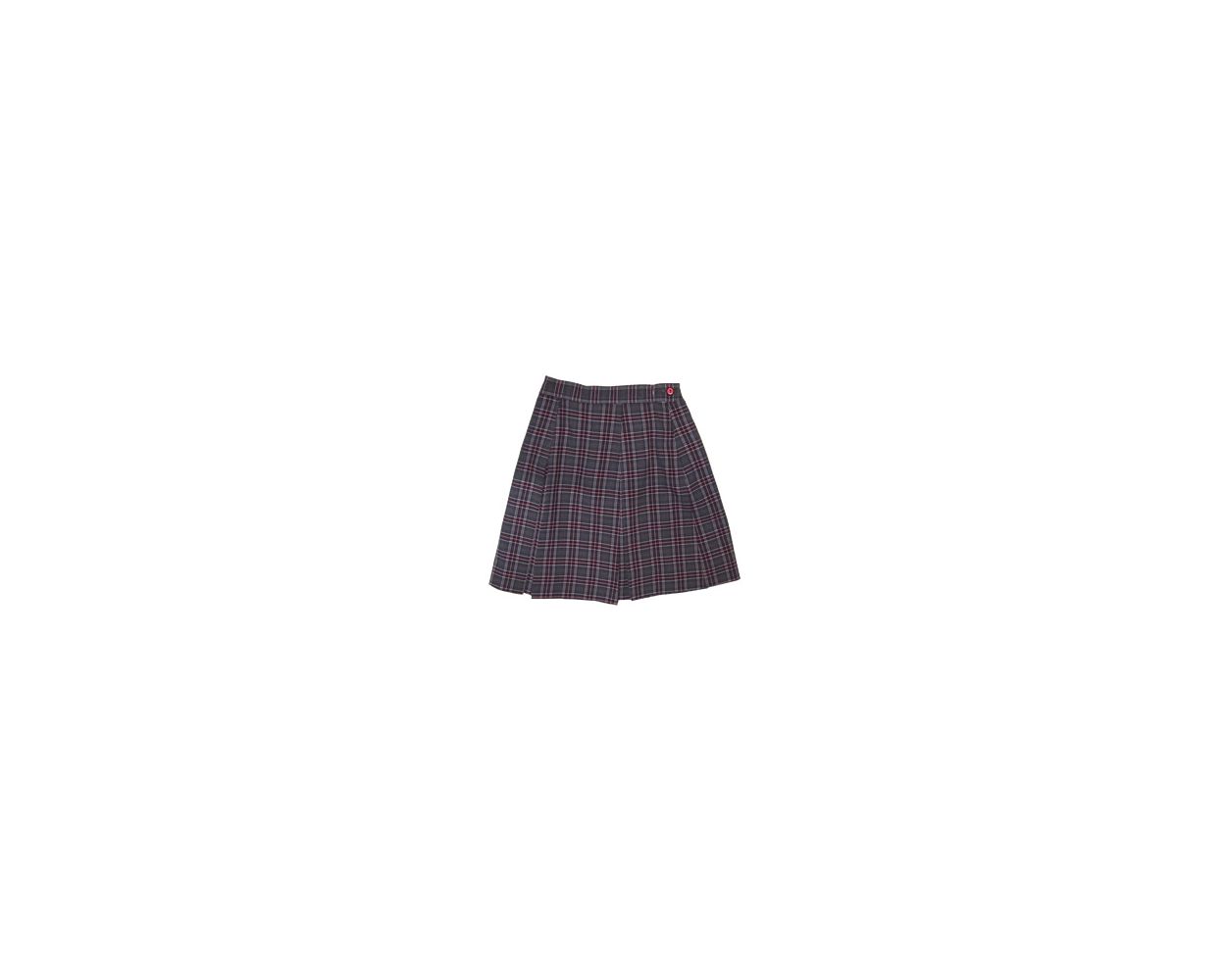 Plaid Kick-Pleat Skirt