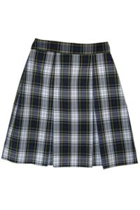 Plaid  Kick-Pleat Skirt