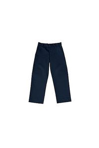 Girls Navy Flat Front Pants with Adjustable Waist