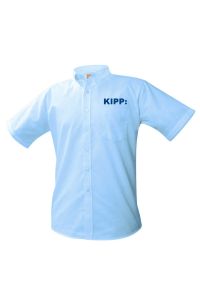 Boys Light Blue Short Sleeve Oxford with KIPP: (High School Only)