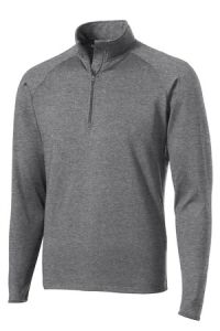 CPH Unisex Heathered Grey Quarter-Zip Stretch Pullover with embroidered logo